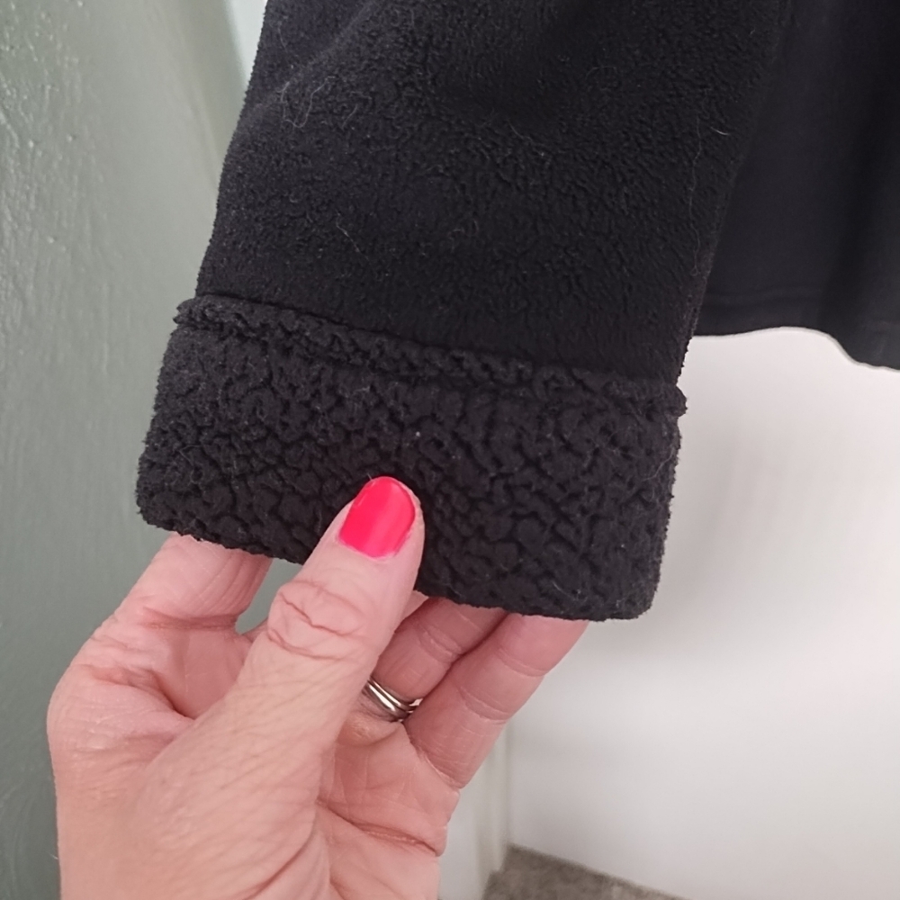 Cuddl Duds Women's XS Fleece Sherpa Snap Front Hooded Black Jacket - Picture 3 of 10